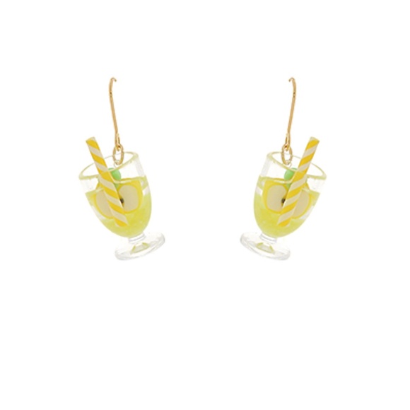 Cocktail Glass Acetate Drop Earrings - Picture 2 of 2